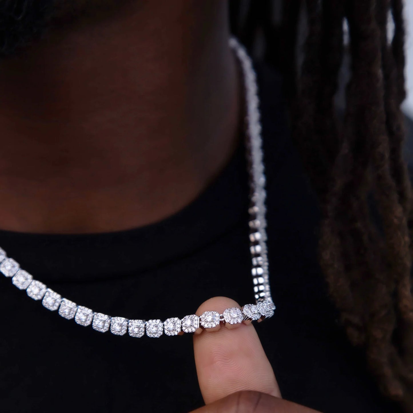 Micro Clustered Tennis Necklace