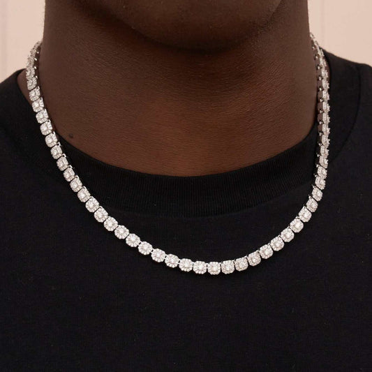 Micro Clustered Tennis Necklace